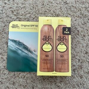 2 Pack Of Sun Bum Moisturizing Sunscreen Spray SPF 50 5 Ounce New, Exp 12/2027.